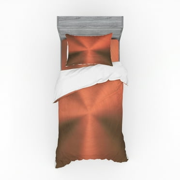 Ambesonne Abstract Bedding Set 3 Pcs, Modern Circle Op Art, Twin, Rose Brown