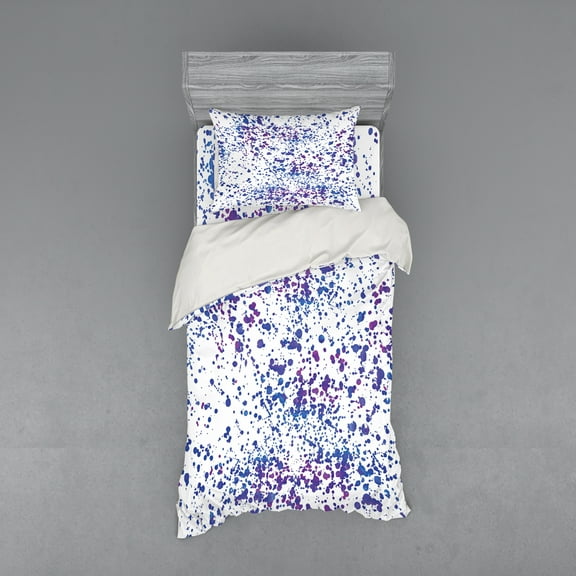 Ambesonne Abstract Bedding Set 3 Pcs, Paint Splatters Art, Twin, Multicolor