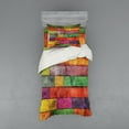 thumbnail image 1 of Ambesonne Abstract Bedding Set 3 Pcs, Rainbow Timber Art, Twin, Multicolor, 1 of 2