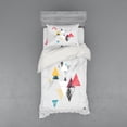 thumbnail image 1 of Ambesonne Abstract Bedding Set 3 Pcs, Triangle Geometric, Twin XL, Mustard Pale Grey Teal, 1 of 2