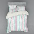 thumbnail image 1 of Ambesonne Abstract Bedding Set 4 Pcs, Geometric Art, Queen, Lilac Turquoise, 1 of 2
