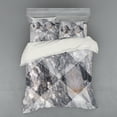 thumbnail image 1 of Ambesonne Abstract Bedding Set 4 Pcs, Geometric Grunge Facet, Queen, Pale Grey, 1 of 2