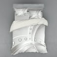 thumbnail image 1 of Ambesonne Abstract Bedding Set 4 Pcs, Lines Curves Balls, Queen, Dimgray Grey White, 1 of 2