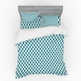 thumbnail image 1 of Ambesonne Abstract Bedding Set 4 Pcs, Ogee Inspired Retro Pop, Queen, Sea Blue and Pale Camel, 1 of 3
