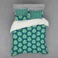 thumbnail image 1 of Ambesonne Abstract Bedding Set 4 Pcs, Retro Triangles, Queen, Blue Teal Pale Green, 1 of 2