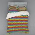 thumbnail image 1 of Ambesonne Abstract Bedding Set 4 Pcs, Seigaiha Rainbow Waves, Queen, Multicolor, 1 of 3