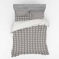 thumbnail image 1 of Ambesonne Abstract Bedding Set 4 Pcs, Symmetric Rounded Squares, Queen, Dark Grey and Eggshell, 1 of 2