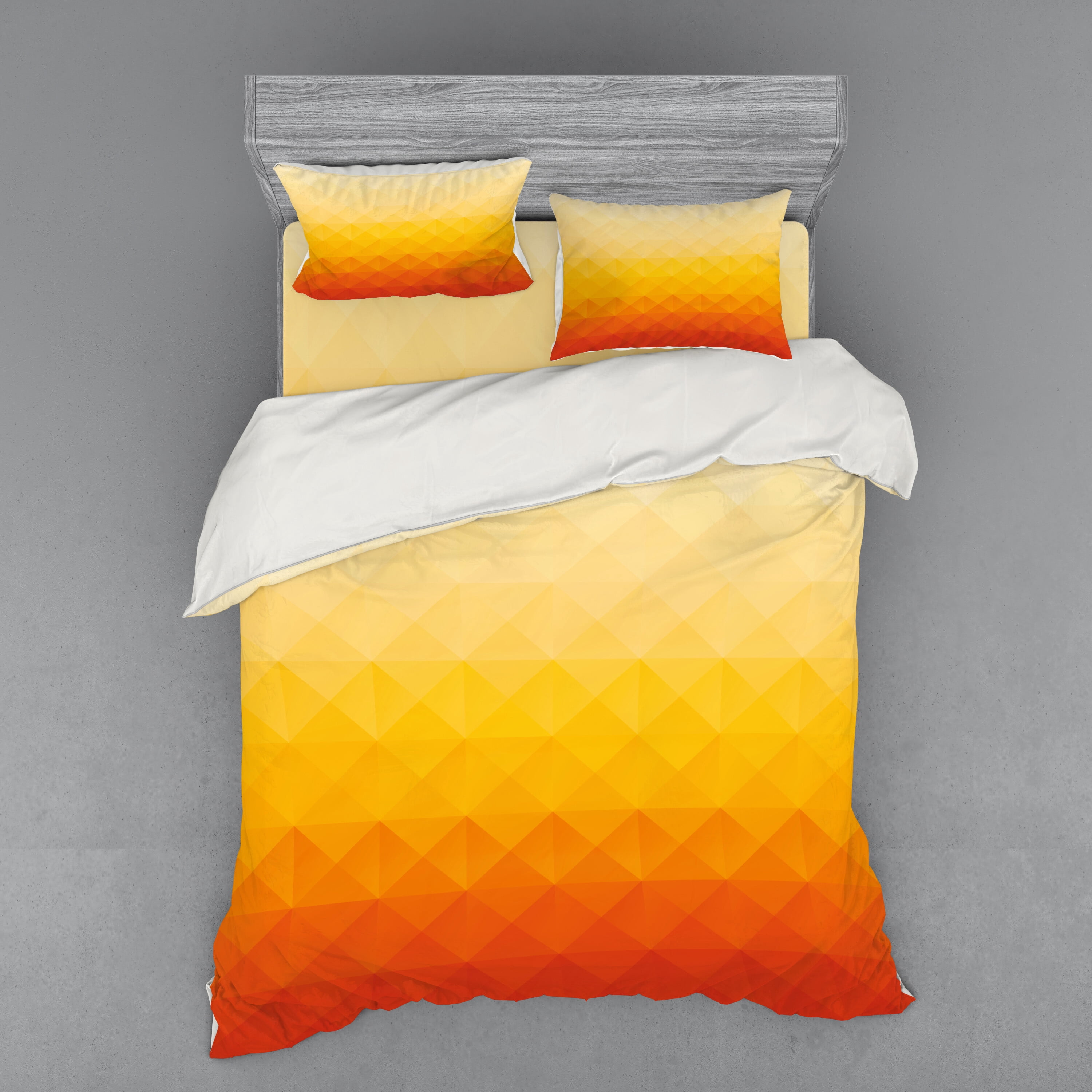 Ambesonne Abstract Bedding Set 4 Pcs, Triangle Mosaic Poly, Queen, Red ...