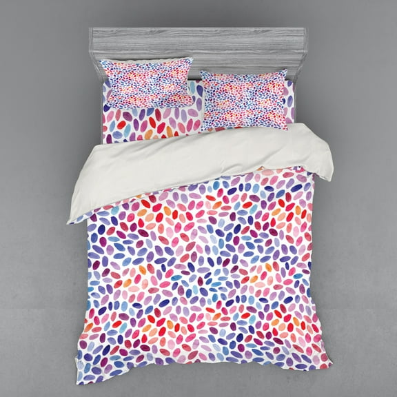 Ambesonne Abstract Bedding Set 4 Pcs, Trippy Funky Sketchy, Queen, Multicolor