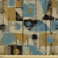 thumbnail image 1 of Ambesonne Abstract Boho Fabric by the Yard Upholstery, Modern Triangles Dots, 3 Yards, Dark Yellow Sea Blue, 1 of 1