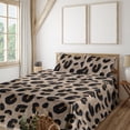 thumbnail image 1 of Ambesonne Abstract Boho Fitted & Flat Sheet with Sham 3 Pcs Set, Jaguar Skin Pattern, Twin, Warm Taupe Pale Caramel, 1 of 5