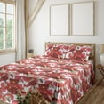 thumbnail image 1 of Ambesonne Abstract Boho Fitted & Flat Sheet with Shams 4 Pcs Set, Dreamy Geometric Art, King, Dark Coral Pale Khaki, 1 of 5