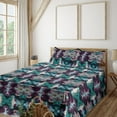 thumbnail image 1 of Ambesonne Abstract Boho Fitted & Flat Sheet with Shams 4 Pcs Set, Psychedelic Hues Art, Calking, Teal Raspberry Seafoam, 1 of 1