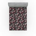 thumbnail image 1 of Ambesonne Abstract Boho Fitted Sheet, Jumble Shapes Surreal, California King, Burgundy Charcoal Grey, 1 of 5