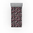 thumbnail image 1 of Ambesonne Abstract Boho Fitted Sheet, Jumble Shapes Surreal, Twin XL Size, Burgundy Charcoal Grey, 1 of 5