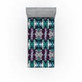 thumbnail image 1 of Ambesonne Abstract Boho Fitted Sheet, Psychedelic Hues Art, Twin XL Size, Teal Raspberry Seafoam, 1 of 5