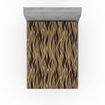 thumbnail image 1 of Ambesonne Abstract Boho Fitted Sheet, Retro Neutral Stripes, California King, Cocoa Dark Taupe Grey, 1 of 5