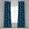 thumbnail image 1 of Ambesonne Abstract Boho Grommet Curtain, Night Peacock Feather, 50"x96", Sea Green Pastel Yellow, 1 of 1
