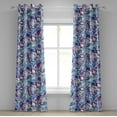 thumbnail image 1 of Ambesonne Abstract Boho Grommet Curtain, Psychedelic Floral, 50"x120", Quartz Sea Blue Cream, 1 of 1