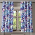 thumbnail image 1 of Ambesonne Abstract Boho Grommet Curtain, Psychedelic Floral, 50"x60", Quartz Sea Blue Cream, 1 of 1