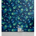 thumbnail image 1 of Ambesonne Abstract Boho Peel & Stick Wallpaper for Home, Night Peacock Feather, 13"x72", Sea Green Pastel Yellow, 1 of 5