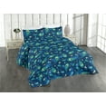 thumbnail image 1 of Ambesonne Abstract Boho Quilted Bedspread Set 3 Pcs, Night Peacock Feather, Queen, Sea Green Pastel Yellow, 1 of 4
