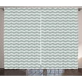 thumbnail image 1 of Ambesonne Abstract Curtains 2 Panel Set, Curvy Stripes Waves, 108" x 63", Pale Sage Green White, 1 of 3