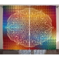 thumbnail image 1 of Ambesonne Abstract Curtains 2 Panel Set, Oriental Floral Detail, 108" x 96", Multicolor, 1 of 3