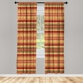 thumbnail image 1 of Ambesonne Abstract Curtains, Aztec Folk Ornament, Pair of 28"x95", Orange and Yellow, 1 of 2