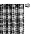 thumbnail image 1 of Ambesonne Abstract Curtains, British Tartan Pattern, Pair of 28"x63", White Black, 1 of 5