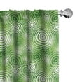 thumbnail image 1 of Ambesonne Abstract Curtains, Circular Rounded Eco, Pair of 28"x84", Hunter Green White, 1 of 5