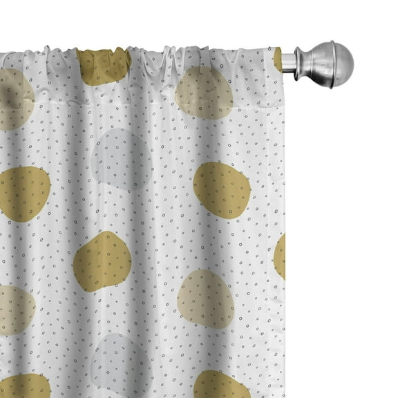 Ambesonne Abstract Curtains, Circular Shapes Design, Pair of 28"x63", Multicolor