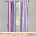 thumbnail image 1 of Ambesonne Abstract Curtains, Colored Stripes Lines, Pair of 28"x95", Pale Pink Sky Blue, 1 of 2