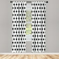 thumbnail image 1 of Ambesonne Abstract Curtains, Curve Shape Vertical Lines, Pair of 28"x63", White and Black, 1 of 2