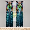 thumbnail image 1 of Ambesonne Abstract Curtains, Curves Grungy Colors, Pair of 28"x95", Multicolor, 1 of 2