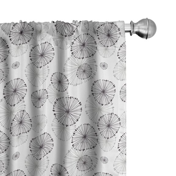 Ambesonne Abstract Curtains, Dandelion Motif, Pair of 28"x95", Dried Rose