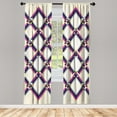 thumbnail image 1 of Ambesonne Abstract Curtains, Diamond Linked, Pair of 28"x95", Magenta Cream Purple, 1 of 2