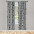 thumbnail image 1 of Ambesonne Abstract Curtains, Fish Scale Swirls, Pair of 28"x84", Black and White, 1 of 2