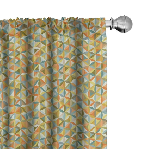 Ambesonne Abstract Curtains, Flower of Life Vintage, Pair of 28"x63", Multicolor