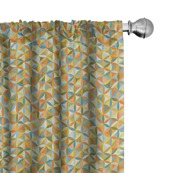 Ambesonne Abstract Curtains, Flower of Life Vintage, Pair of 28"x84", Multicolor