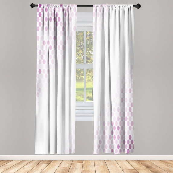 Ambesonne Abstract Curtains, Futuristic Style Beam Art, Pair of 28"x84", Lilac Purple