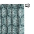 thumbnail image 1 of Ambesonne Abstract Curtains, Growth Rings Circles, Pair of 28"x63", Dark Teal and Pale Blue, 1 of 5