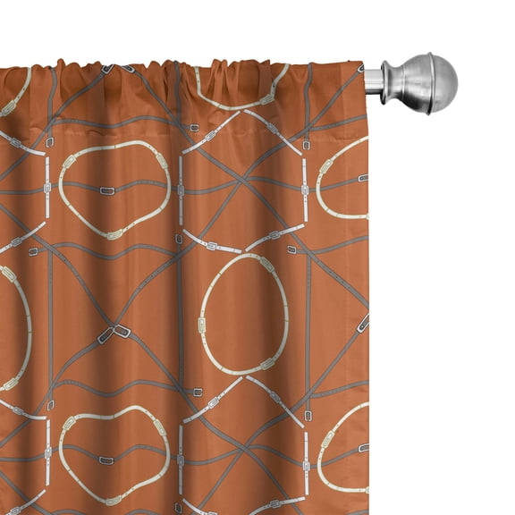 Ambesonne Abstract Curtains, Manly Fashion Belts Art, Pair of 28"x63", Pale Cinnamon Dimgray