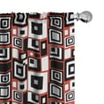 thumbnail image 1 of Ambesonne Abstract Curtains, Minimalist Retro, Pair of 28"x95", Vermilion and Charcoal Grey, 1 of 5