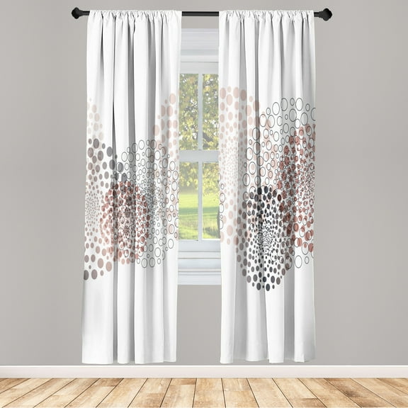 Ambesonne Abstract Curtains, Modern Cool Surreal Design, Pair of 28"x63", Pale Salmon