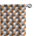 thumbnail image 1 of Ambesonne Abstract Curtains, Modern Hexagonal Tile, Pair of 28"x84", Charcoal Grey Orange, 1 of 5