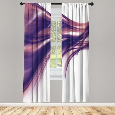 Ambesonne Abstract Curtains, Modern Smooth Lines Rays, Pair of 28"x84", Dried Rose