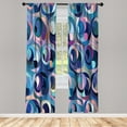 thumbnail image 1 of Ambesonne Abstract Curtains, Motley Retro Curvy Shapes, Pair of 28"x84", Multicolor, 1 of 2