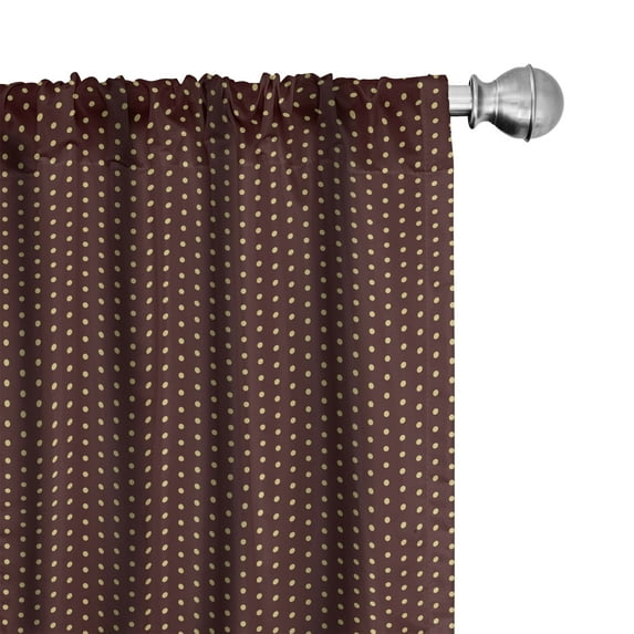 Ambesonne Abstract Curtains, Old Fashion Retro Dots, Pair of 28"x63", Brown Beige