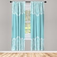 thumbnail image 1 of Ambesonne Abstract Curtains, Ornamental Art Pattern, Pair of 28"x63", Pale Blue White, 1 of 2